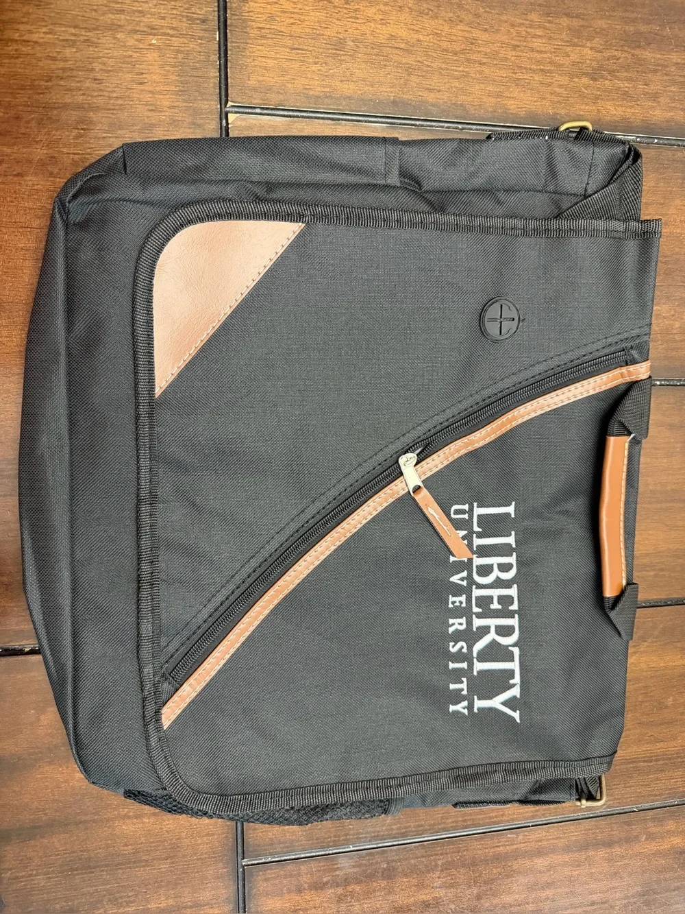 Liberty University Black & Brown Men's Laptop Messenger Bag